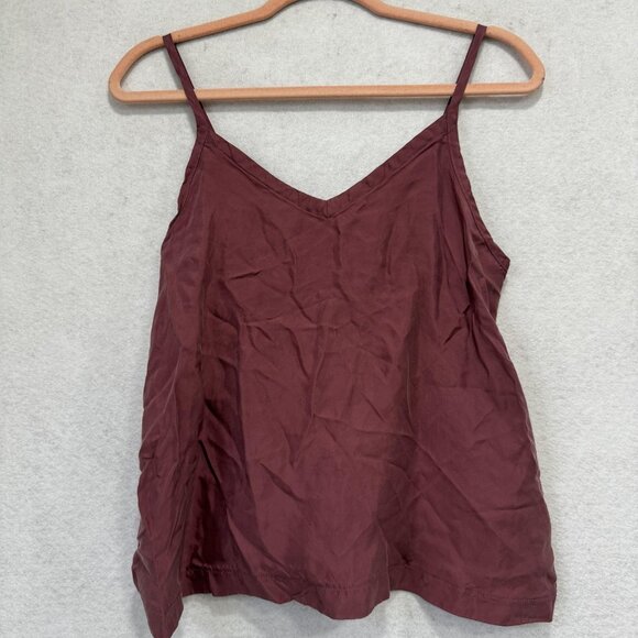 Athleta Shirt Womens XS Burgundy Calm Cool Cami Tank Adjustable Straps Cupro - Picture 1 of 8